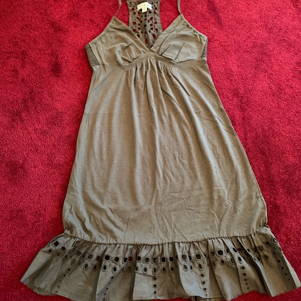 Olive spaghetti strap summer dress